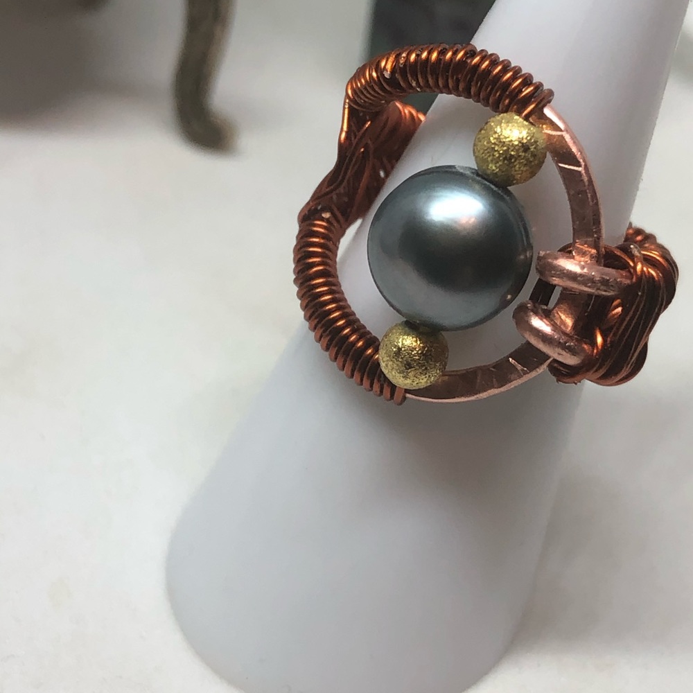 Handmade copper wire wrapped ring - Picture 4 of 4